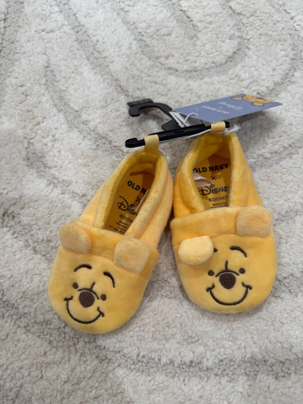 Old Navy Yellow Winnie the Pooh Plush Baby Slip-Ons